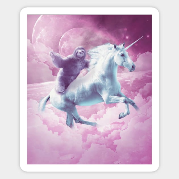 Epic Space Sloth Riding On Unicorn Magnet by Random Galaxy